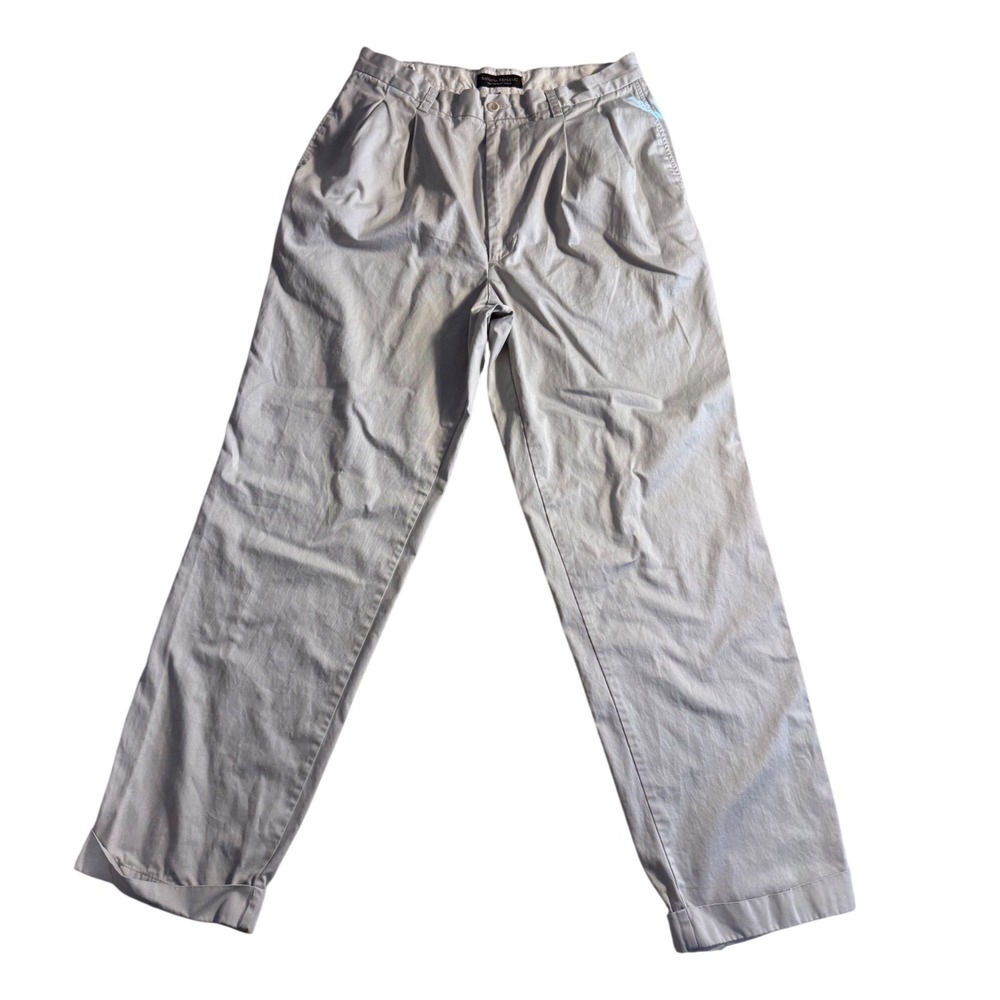 Banana Republic Smithfield Chino Pants‎ Mens 34R Pleated Cuffed Cotton 34x30-